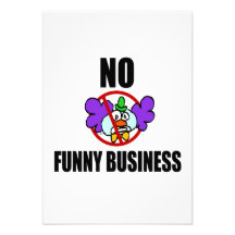 No Funny Business Personalized Invite