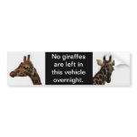 no giraffes left behind bumper sticker