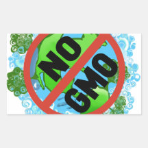 NO GMO RECTANGULAR STICKERS