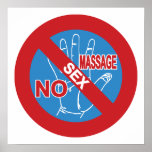 NO Happy Ending Massage ⚠ Thai Sign ⚠ Posters
