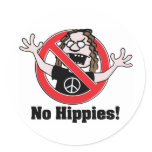 No Hippies! Round Stickers