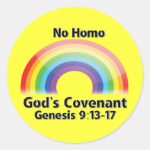 No Homo Gods Covenant Round Stickers
