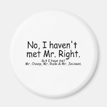 No I Havent Met Mr Right But I Have Met... Refrigerator Magnets