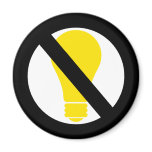 no incandescent bulbs fridge magnet