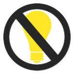 no incandescent bulbs round stickers