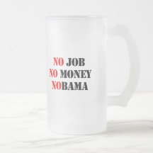 NO JOB NOBAMA T-SHIRT COFFEE MUGS