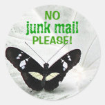 NO, junk mail, PLEASE! Round Stickers