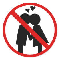 No Kisses Anti-Valentine's Day Sticker