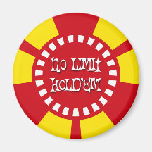 NO LIMIT HOLD'EM POKER CHIP FRIDGE MAGNETS