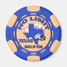 NO LIMIT TEXAS HOLD'EM POKER CHIP FRIDGE MAGNET