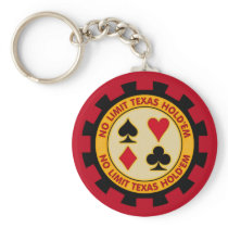 No Limit Texas Hold'em Poker Chip Keychains