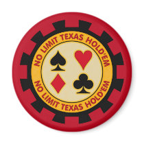 No Limit Texas Hold'em Poker Chip Magnets