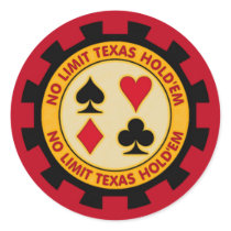 No Limit Texas Hold'em Poker Chip Sticker