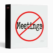 No Meetings Office Humour Avery Binder