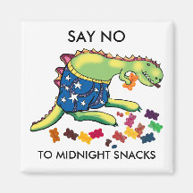 NO MIDNIGHT SNACKS REFRIGERATOR MAGNET