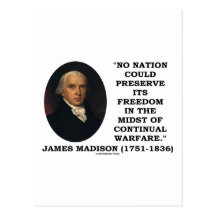 No Nation Preserve Its Freedom Continual Warfare Postcard