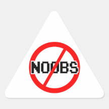 NO NOOBS - geek/hacker/pc/code monkey Triangle Stickers