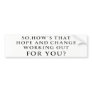 No Obama Bumpersticker Bumper Stickers