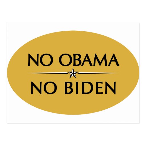 NO OBAMA NO BIDEN POST CARD