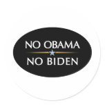 NO OBAMA NO BIDEN ROUND STICKERS