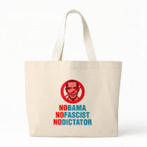 NO OBAMA NO FASCIST NO DICTATOR (v133x) Canvas Bags