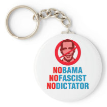 NO OBAMA NO FASCIST NO DICTATOR (v133x) Key Chains