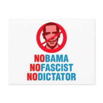 NO OBAMA NO FASCIST NO DICTATOR (v133x) Postcard