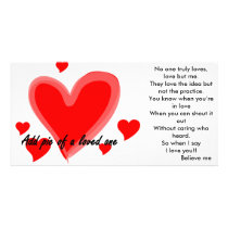 No one truly loves love... photo card template