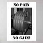 NO PAIN NO GAIN! Weightlifting Poster