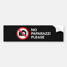 No Paparazzi Please - No Photography Bumper Sticker