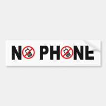 No Phone Bumper Stickers