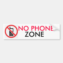 NO PHONE ZONE BUMPER STICKER
