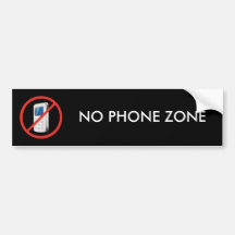No Phone Zone Bumper Stickers