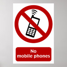 NO PHONE ZONE Sign - poster