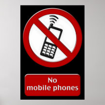 NO PHONE ZONE Sign - poster
