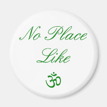 no place like aum green fridge magnet