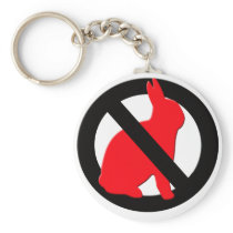 No Rabbits Allowed Keychains