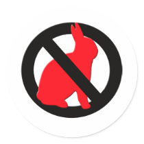 No Rabbits Allowed Stickers