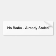 No radio bumper stickers