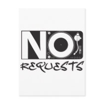 No Requests - DJ DJing Disc Jockey Music Post Card