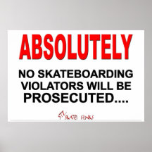 No Skateboarding Print