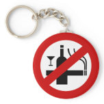 NO Smoking Alcohol ⚠ Thai Sign ⚠ Keychains