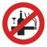 NO Smoking Alcohol ⚠ Thai Sign ⚠ Round Stickers