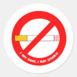 No Smoking Round Stickers