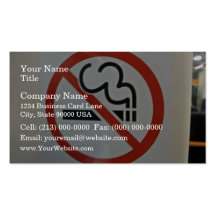 No Smoking Sign inside train Business Card Template