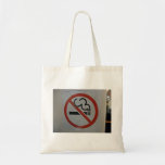 No Smoking Sign inside train Tote Bags