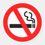 No Smoking Sign Round Stickers