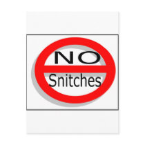 No Snitches Postcard
