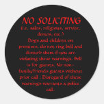 NO SOLICITING sticker (Black)