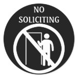 No Soliciting Stickers, Black and White stickers